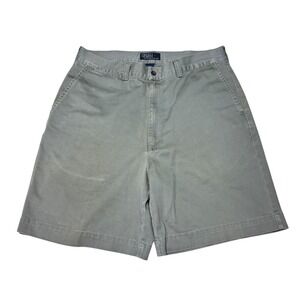 Vintage Polo Ralph Lauren Men's Khaki Shorts Classic Fit Chino USA Size 35‎